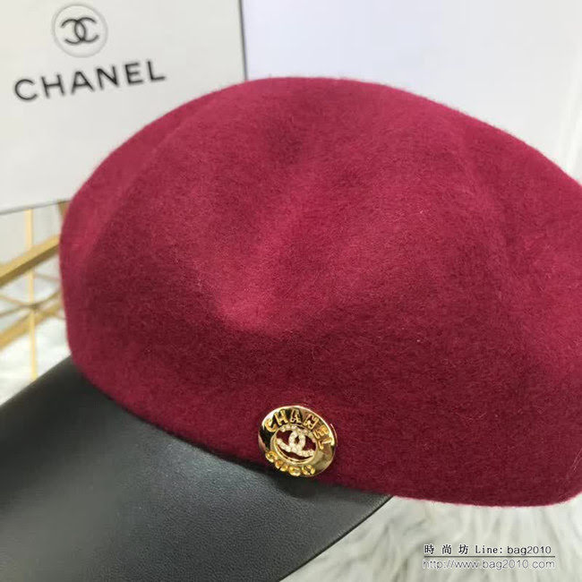 CHANEL香奈兒 秋冬新品 高端原版最新貝雷帽 百搭八角帽 皮帽簷鴨舌帽 LLWJ7002